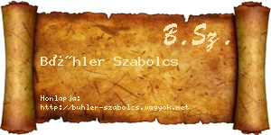 Bühler Szabolcs névjegykártya